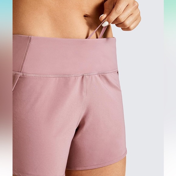 CRZ YOGA Womens Lightweight Quick Dry Running Shorts Liner 4" - Picture 2 of 11